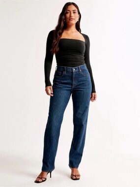 Abercrombie & fitch 90s straight ultra High-Rise Jeans 28/6 xs clean beauty chic